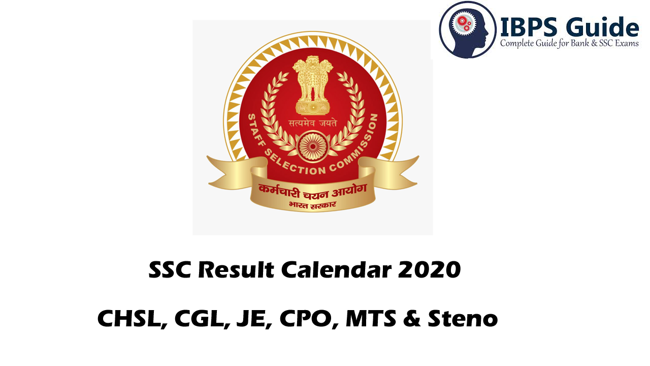 SSC Result Calendar 2020 SSC Result Date for CHSL CGL JE CPO MTS
