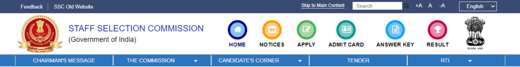 result tab on ssc website