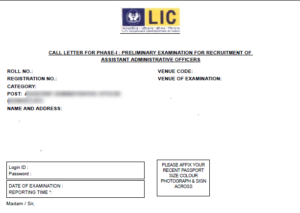 lic assistant admit card