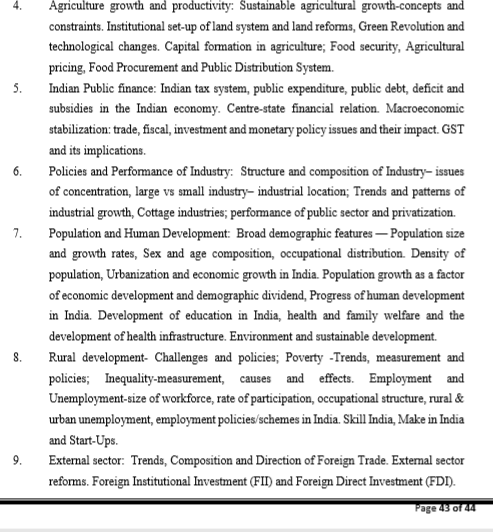 GPSC Civil Services Mains GS Paper 3 Syllabus