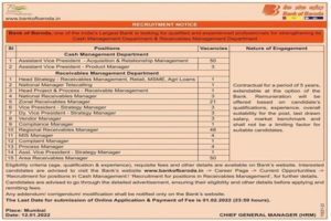 BOB Recruitment 2022